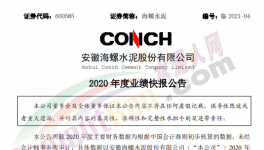 海螺水泥凈利潤351.30億元！同比增加4.58%！
